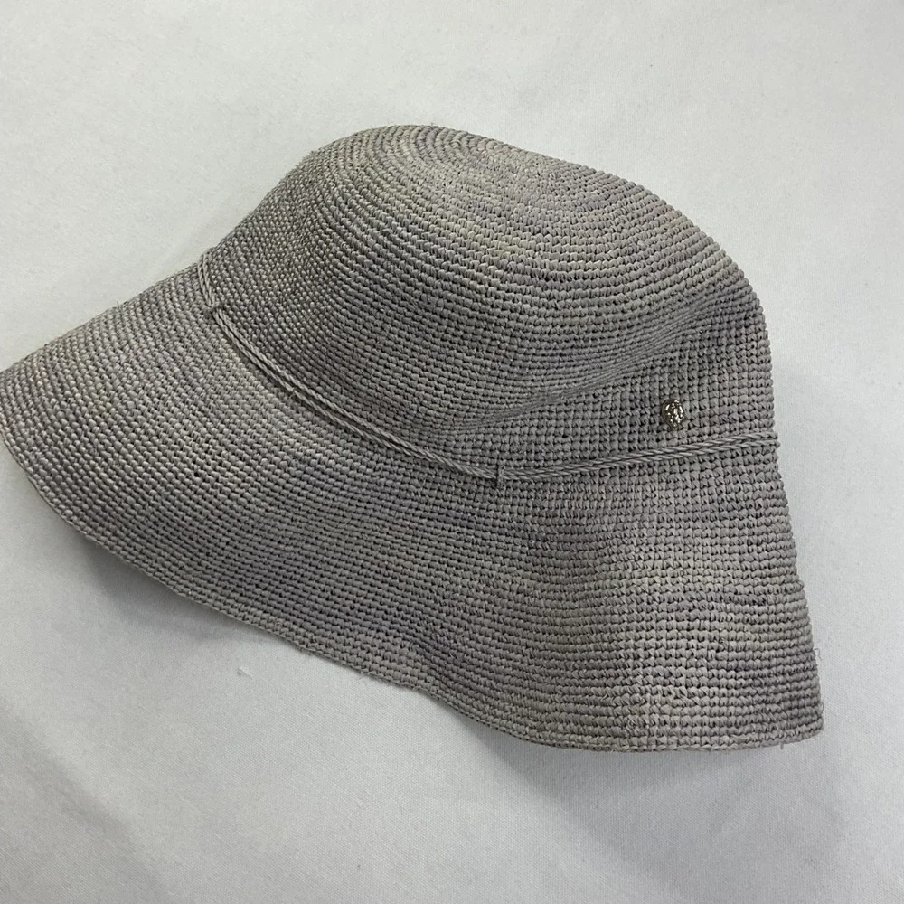 Helen Kaminski sun hat bucket Raffia Wide Brim Packable Adjustable Tie Logo
